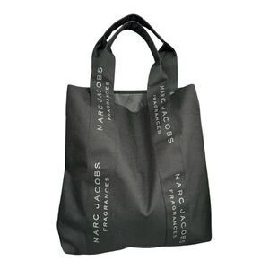 Marc Jacobs Fragrances Cotton Black Canvas Lined Tote Bag Sturdy Easy To Clean